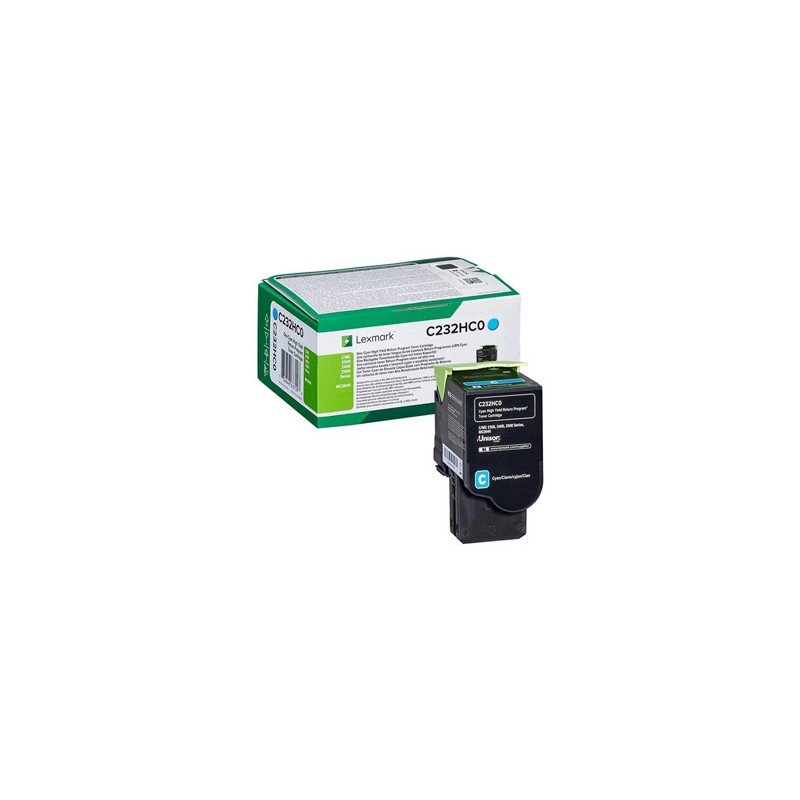 Lexmark oryginalny toner C232HC0, cyan, 2300s, high capacity, return