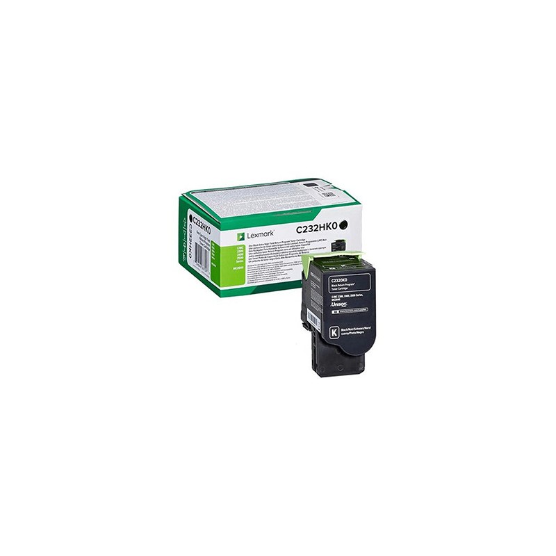 Lexmark oryginalny toner C232HK0, black, 3000s, high capacity, return