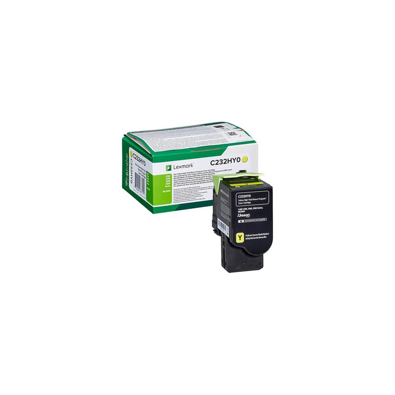 Lexmark oryginalny toner C232HY0, yellow, 2300s, high capacity, return