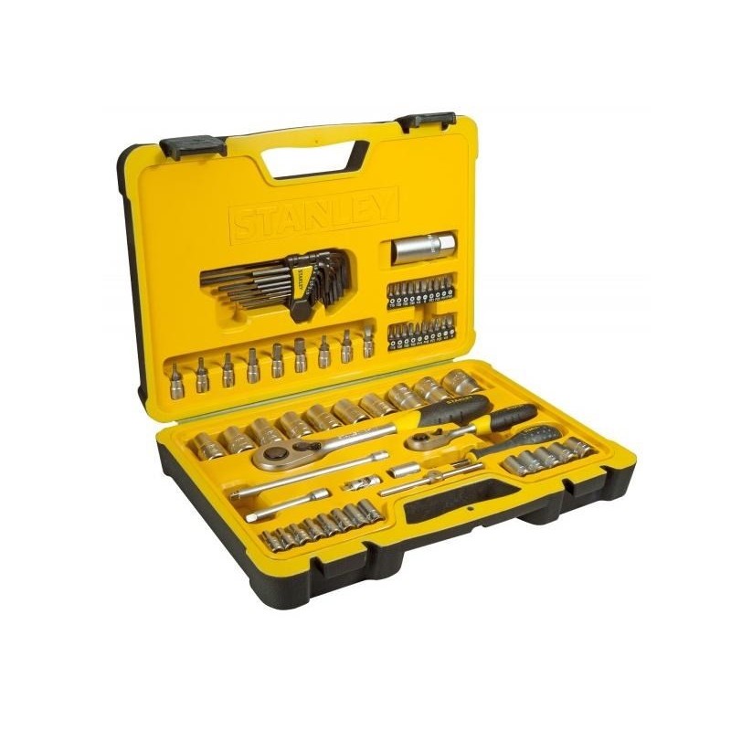 zestaw nasadek stanley 75 cz. 1/4", 1/2" mat z