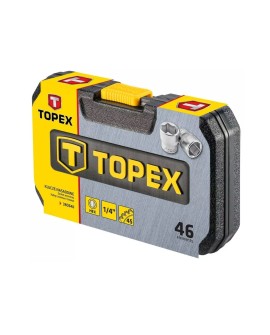 Klucze nasadowe Topex 1/4" zestaw 46 sztuk