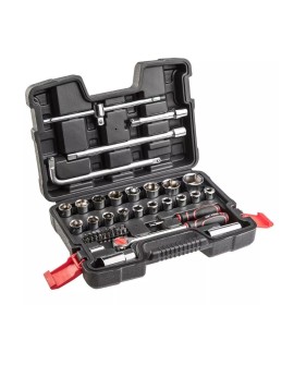 Klucze nasadowe Top Tools 1/4", 1/2" zestaw 47 sztuk