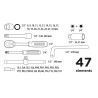 Klucze nasadowe Top Tools 1/4", 1/2" zestaw 47 sztuk