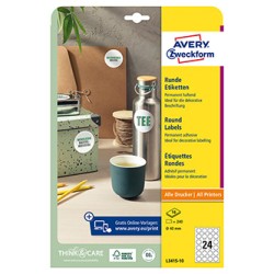 Avery Zweckform etykiety 40mm, A4, białe, 24 etykiety, pakowane po 10 szt., L3415-10, do drukarek laserowych i atramentowych