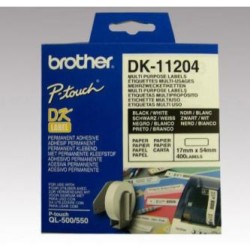 Brother etykiety papierowe 17mm x 54mm, biała, 400 szt., DK11204, do drukarek typu QL