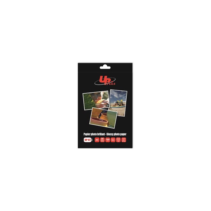 UPrint Glossy photopaper, foto papier, połysk, biały, A4, 180 g/m2, 20 szt., atrament, EOL