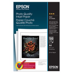 Epson Photo Quality InkJet Pa, C13S041061, foto papier, matowy, biały, A4, 102 g/m2, 720dpi, 100 szt., atrament