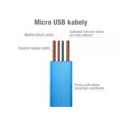 Avacom USB kabel (2.0), USB A M - microUSB (M), 1.2m, niebieski