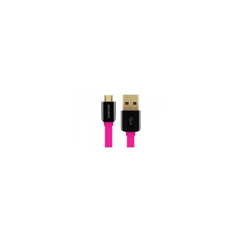 Avacom USB kabel (2.0), USB A M - microUSB (M), 0.4m, różowy, blister