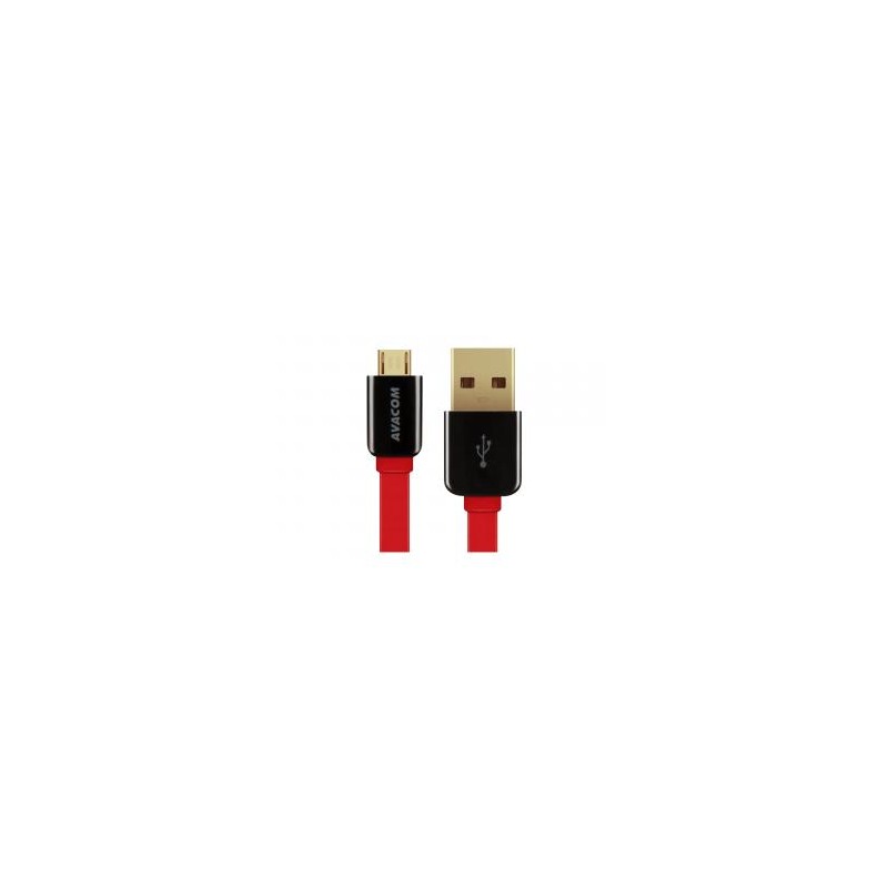 Avacom USB kabel (2.0), USB A M - microUSB (M), 0.4m, czerwony
