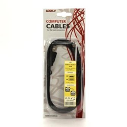 Logo USB kabel (2.0), USB A M - USB A M, 1.8m, czarny, blister, High Speed, EOL