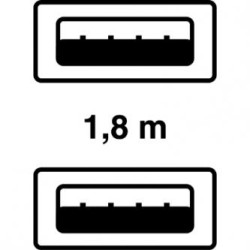 USB kabel (1.1), USB A M - USB A M, 1.8m