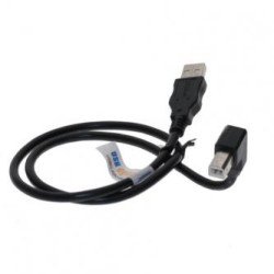 USB kabel (2.0), USB A M - USB B (M), 2m, pod katem 90°, czarny