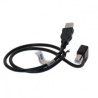 USB kabel (2.0), USB A M - USB B (M), 2m, pod katem 90°, czarny