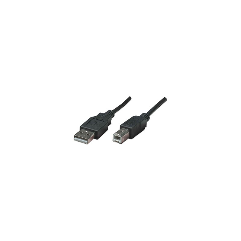 Logo USB kabel (2.0), USB A M - USB B (M), 3m, czarny, blister