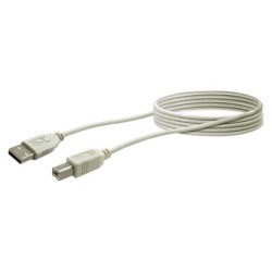 USB kabel (2.0), USB A M - USB B (M), 3m, szary, plastic bag, EOL