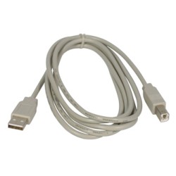 USB kabel (2.0), USB A M - USB B (M), 3m, szary, plastic bag, EOL