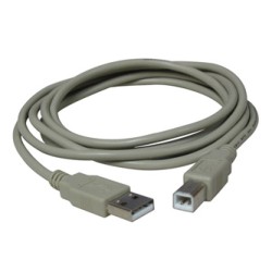 USB kabel (2.0), USB A M - USB B (M), 3m, szary, plastic bag, EOL