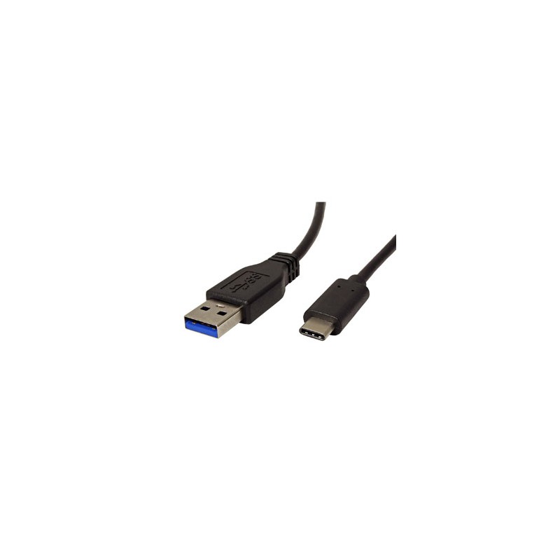 USB kabel (3.1), USB A M - USB C (M), 0.5m, okrągły, czarny, plastic bag, EOL