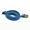 Logo USB kabel (2.0), USB A M - microUSB (M), 1m, płaski, niebieski, blister, EOL