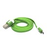 Logo USB kabel (2.0), USB A M - microUSB (M), 1m, płaski, zielony, blister, EOL