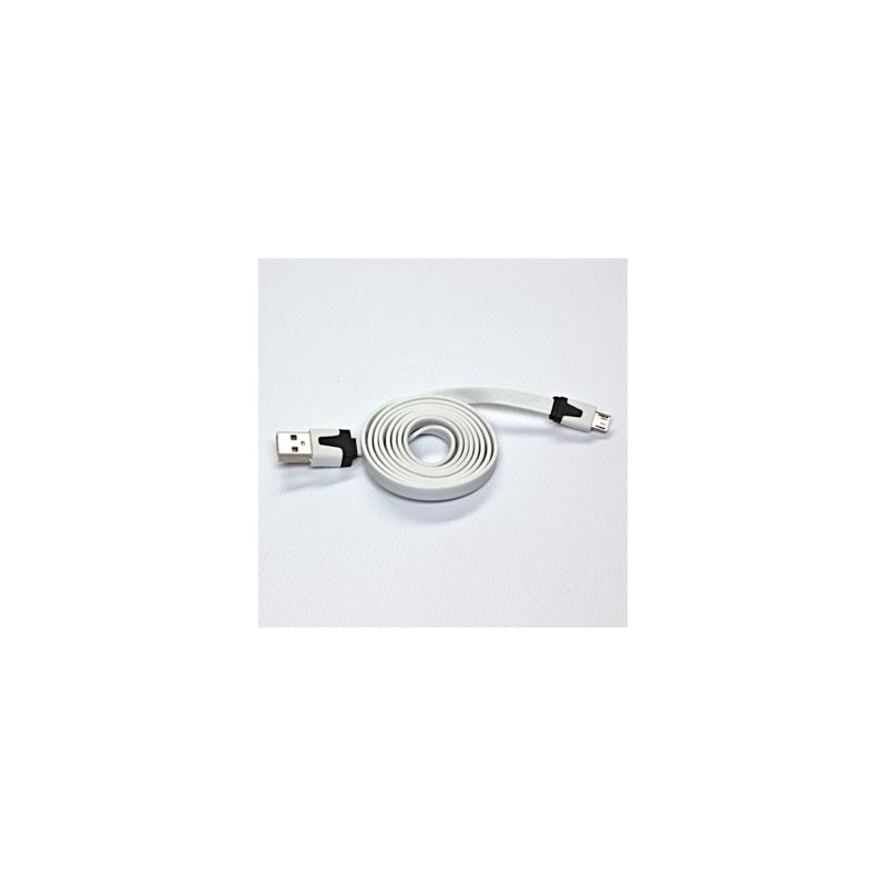 Logo USB kabel (2.0), USB A M - microUSB (M), 1m, płaski, biały, blister, EOL