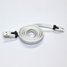Logo USB kabel (2.0), USB A M - microUSB (M), 1m, płaski, biały, blister, EOL