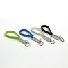 Logo USB kabel (2.0), USB A M - microUSB (M), 0.2m, czarny, blister, breloczek na klucze, EOL