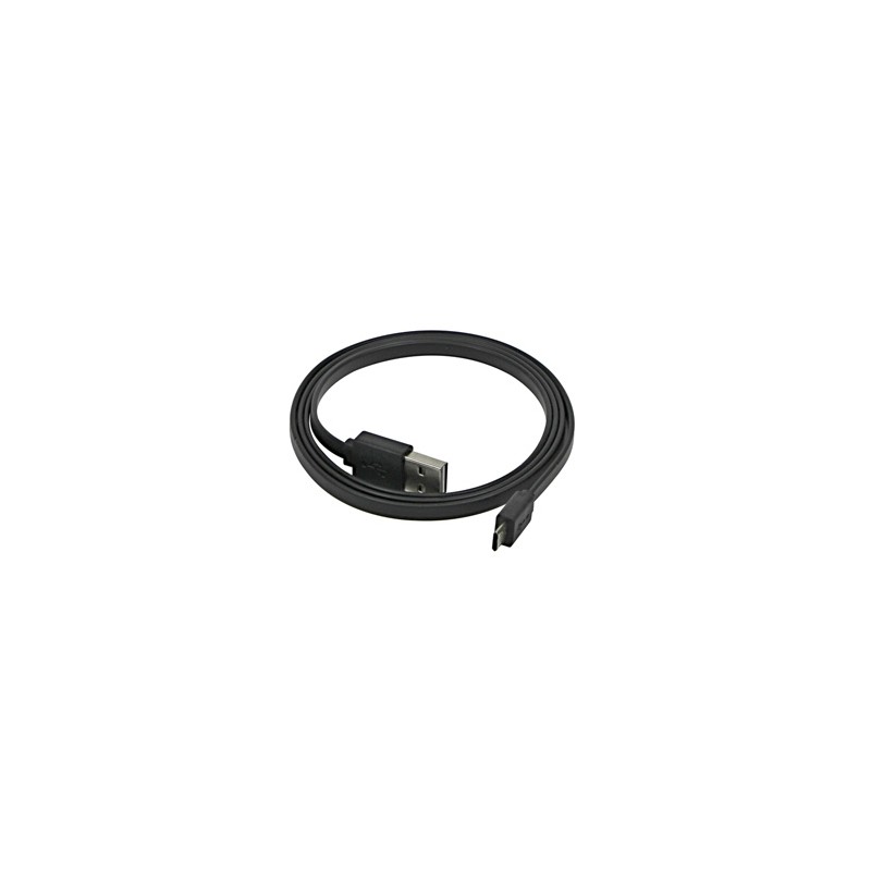 USB kabel (2.0), USB A (M) reversible - microUSB reversible (M), 0.3m, płaski, czarny, dwustronny, EOL