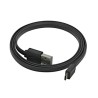 USB kabel (2.0), USB A (M) reversible - microUSB reversible (M), 0.3m, płaski, czarny, dwustronny, EOL