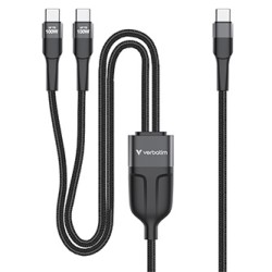 Verbatim kabel USB-C USB-C to Dual USB-C - 100W, 1,5m, czarny, box, 30279