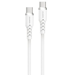 Powerton ENERGY WHITE EDITION Kabel USB-C, 100W, 1m, silikonowy, w kolorze białym