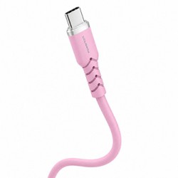 Powerton ENERGY PASTEL EDITION Kabel USB-C, 100W, 1m, silikonowy, różowa