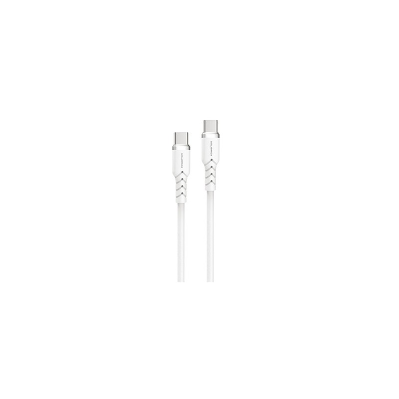 Powerton ENERGY WHITE EDITION Kabel USB-C, 60W, 1m, silikonowy, w kolorze białym