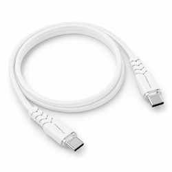 Powerton ENERGY WHITE EDITION Kabel USB-C, 60W, 1m, silikonowy, w kolorze białym