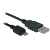 USB kabel (2.0), USB A M - microUSB (M), 0.6m, czarny