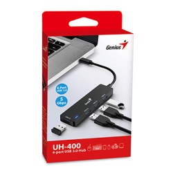 USB (3.0) hub 4-port, UH-400, czarny, Genius