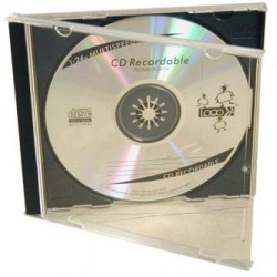 Box na 1 szt. CD, przezroczysty, czarny tray, Logo, 10,4 mm, 2-pack, EOL