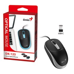 Genius DX-123 Mysz przewodowa, czarno-szara, 1200DPI, USB-C
