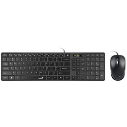 Genius SlimStar C126 COPILOT zestaw klawiatura przewodowa (USB) CZ/SK, czarna z optyczną myszką, niski profil
