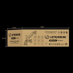 ULTRADESK SWORD Double Regulowany uchwyt na 2 monitory, czarny, 2x12KG, 17"-40"
