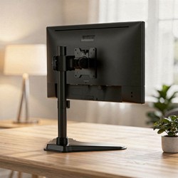 Powerton ERGO BASEO Regulowany uchwyt na monitor, czarny, 20KG, wolnostojący, 17"-35", 75x75/100x100