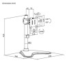Powerton ERGO BASEO Regulowany uchwyt na monitor, czarny, 20KG, wolnostojący, 17"-35", 75x75/100x100