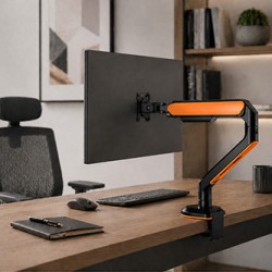 Powerton ERGO VISTA Regulowany uchwyt na monitor, czarny, 2-9KG, zacisk, 17"- 32", 75x75/100x100