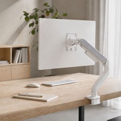Powerton ERGO MONOA Regulowany uchwyt na monitor, biały, 2-20KG, zacisk, 17"- 49", 75x75/100x100