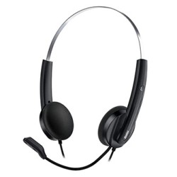 Genius HS-220U AI słuchawki z mikrofonem, przewodowa, czarna, 2.0, Na głowę, USB