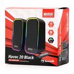 Marvo głośniki HAVOC 20BK, 6W, czarne, podświetlane