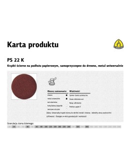 KLINGSPOR KRĄŻEK ŚCIERNY SAMOPRZYCZEPNY 125mm PS22K gr. 24 /50szt.