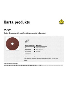 KLINGSPOR KRĄŻEK FIBROWY 125mm gr. 24 CS561 /25szt.