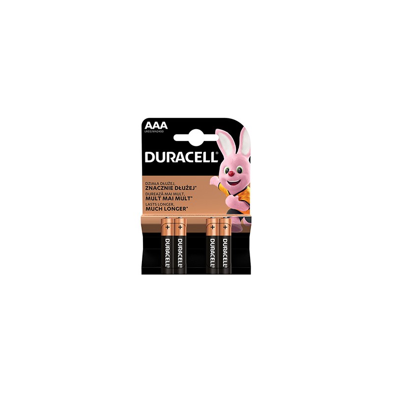 Duracell BASIC Jednorazowa alkaliczna baterie AAA, 4-pack